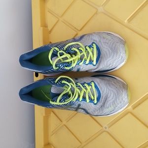 Asics T600 men's sneakers,  size 11, gray/blue.